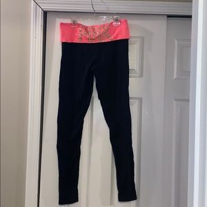 Pink fold over yoga legging!